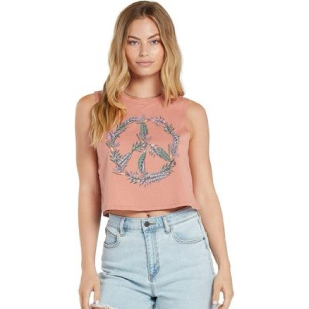 Volcom stone cropped top in pink (medium)